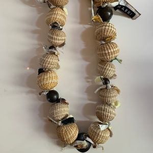 Marni Raffia Bead & Cotton Tie Necklace